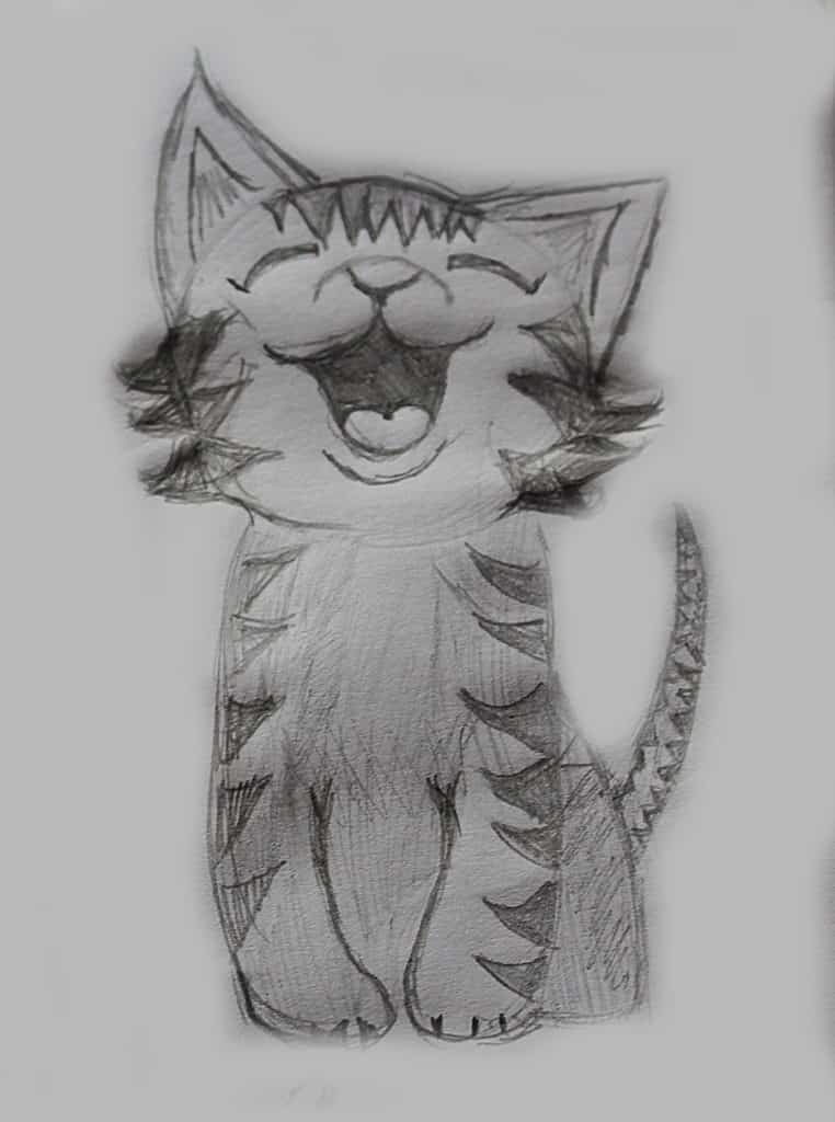 Kreslená roztomilá kočička